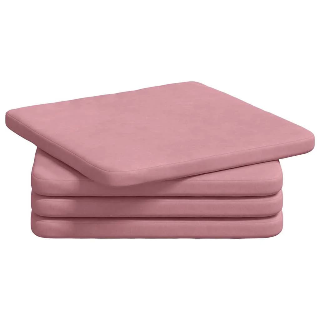 Sedežne blazine 4 kos Žamet Roza 40 x 40 x 3 cm - slika 2