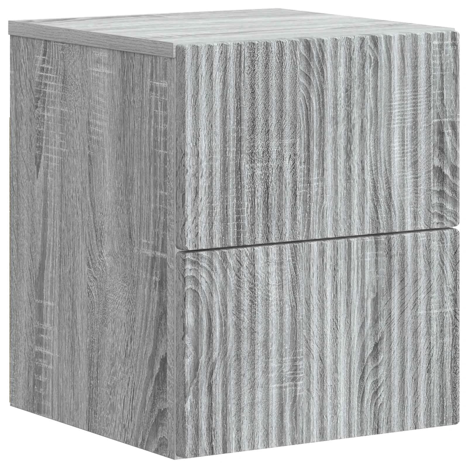 Stenski nočni omarici 2 kos Siva Sonoma 33 x 34,5 x 40 cm - slika 5