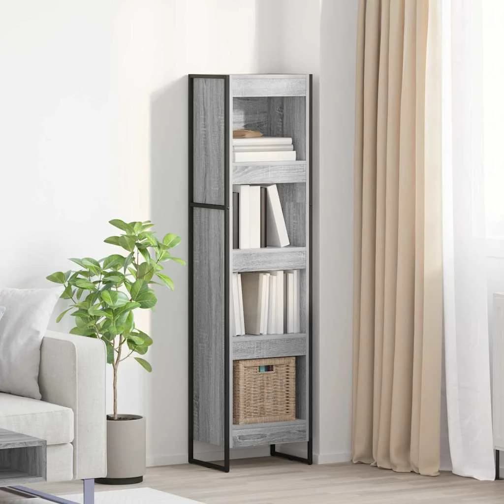 Knjigovni omar 40 x 30 x 155 cm Inženirski les Siva Sonoma