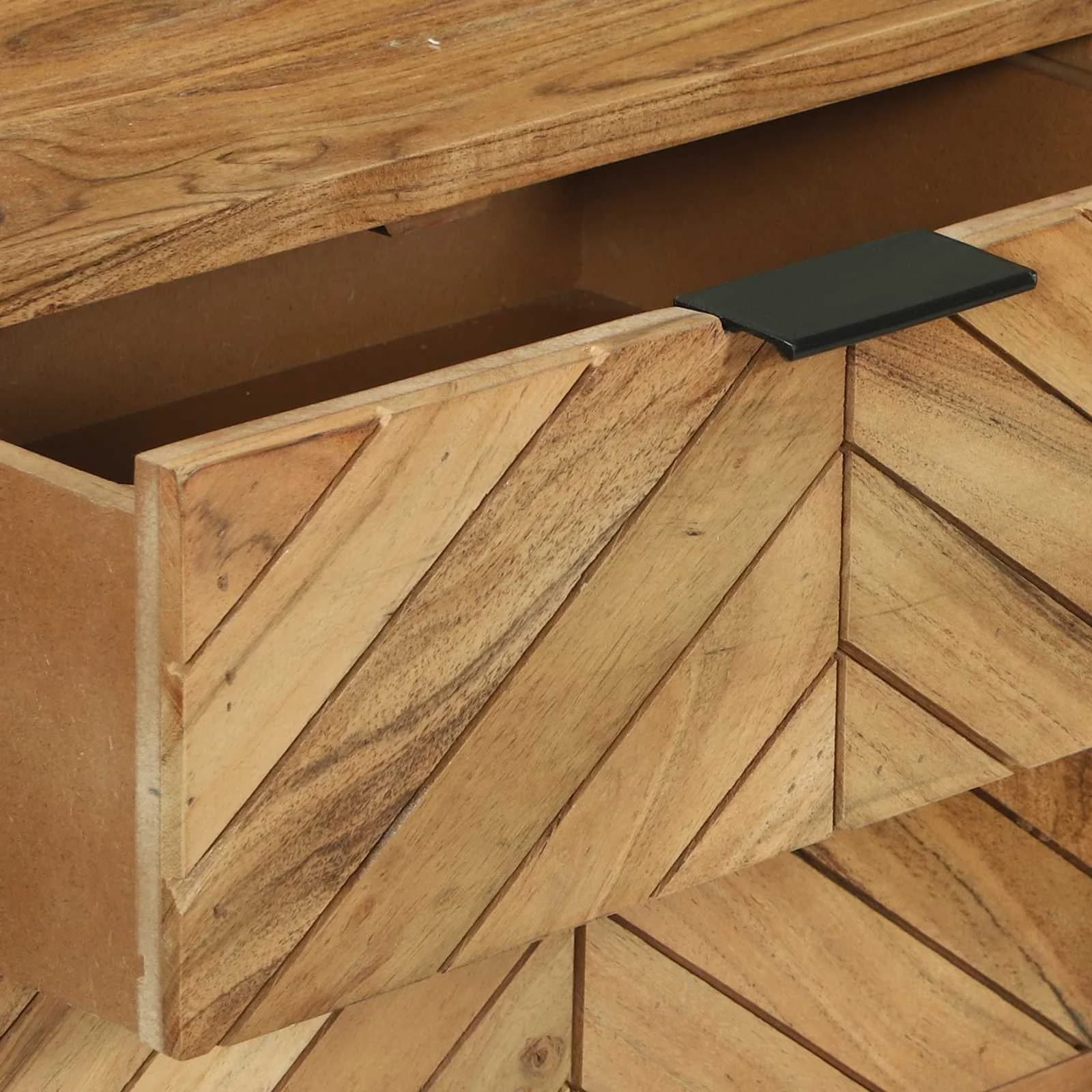 Konzolna miza Rjava 90 x 35 x 80 cm Masiven les akacije - slika 10