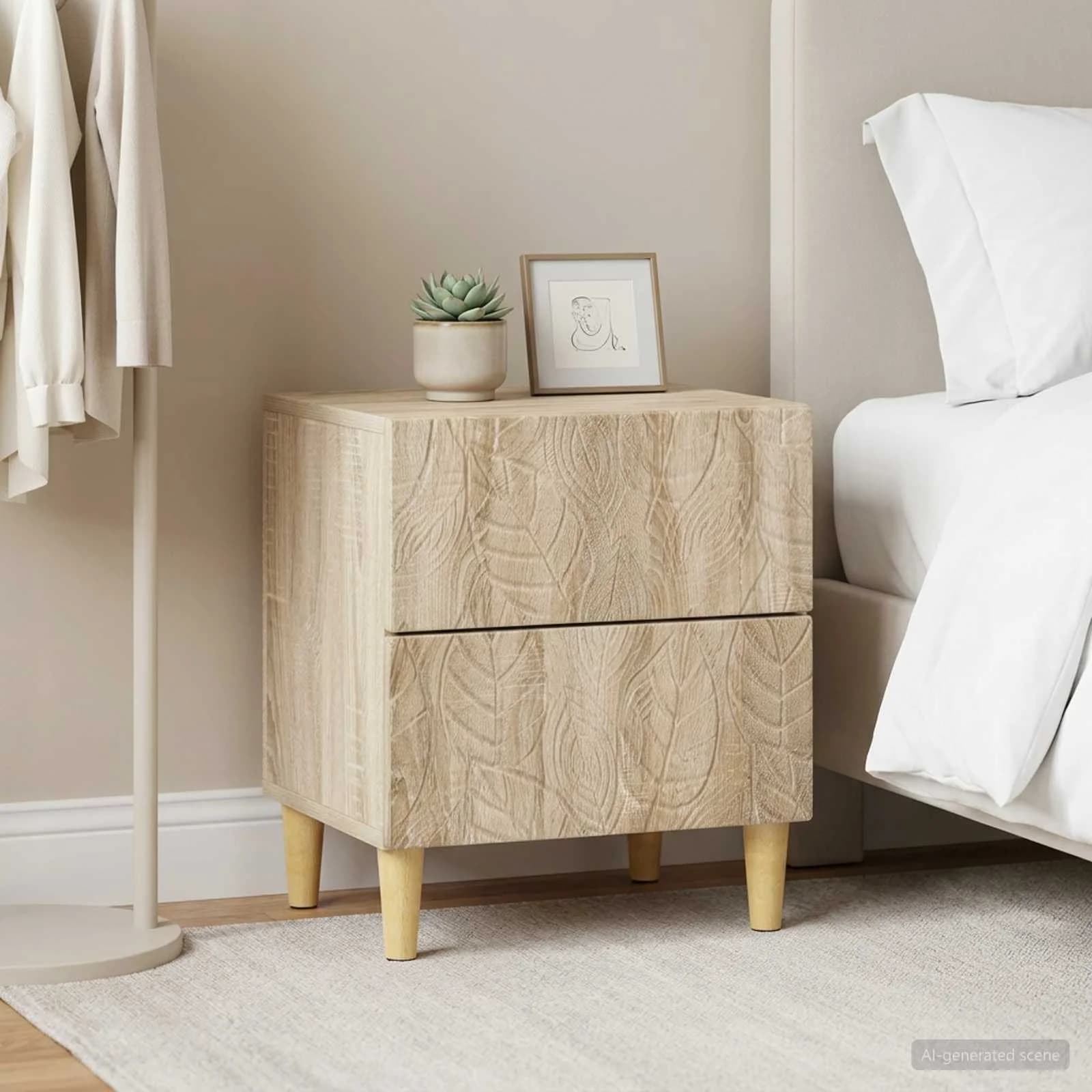 Nočna omarica 2 kos Sonoma hrast 43 x 34,5 x 48 cm - slika 3