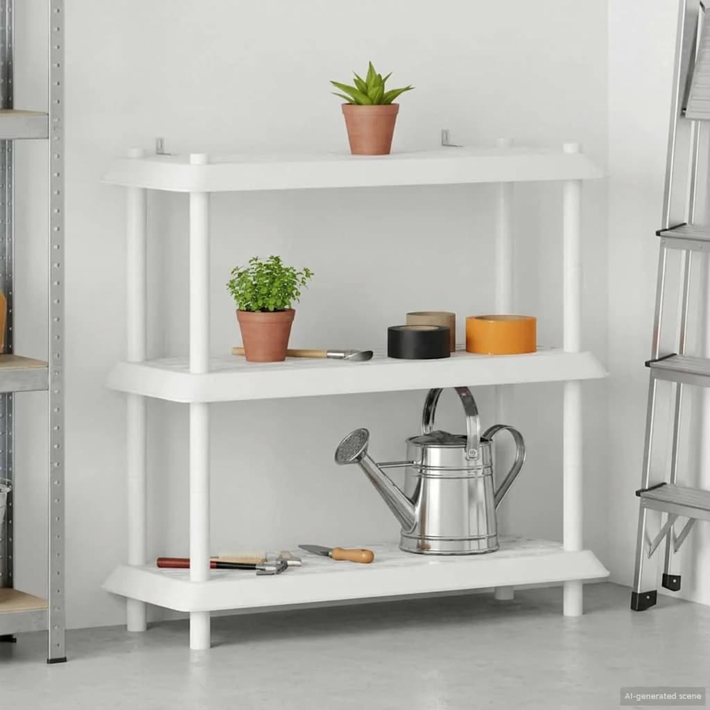 Polična enota 3 nivojev 100 x 40 x 96 cm PP Bela