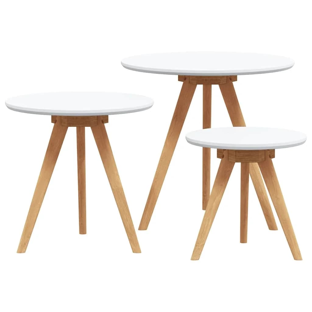 Klubska miza 3 kos Rjava 50 x 50 x 46 cm Masivno orešno les - slika 2