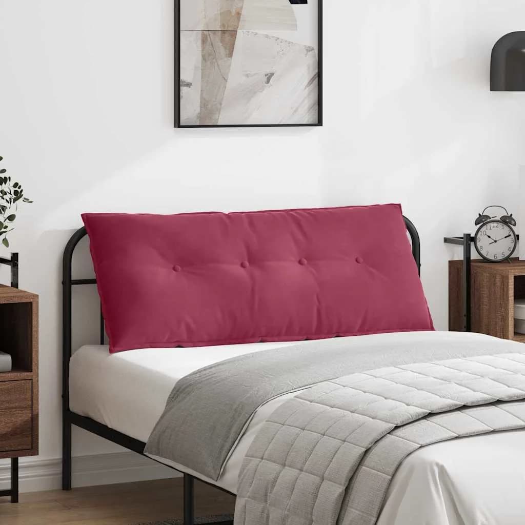Poglavni vzglavnik Vinorodna rdeča 120 x 50 cm Žametna tkanina