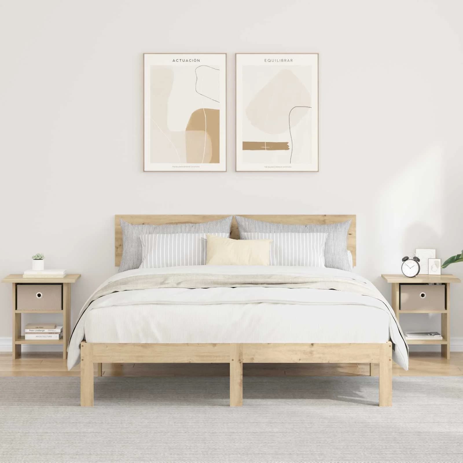 Nočna omarica 2 kos Sonoma hrast 41 x 40 x 45 cm Inženirski les