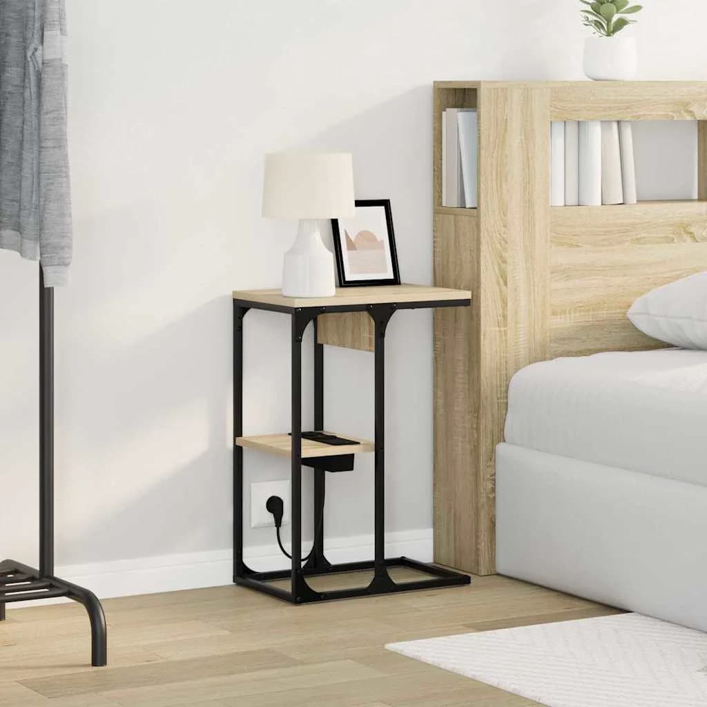 Nočna omarica Sonoma hrast 41,5 x 26 x 60,5 cm Inženirski les - slika 5