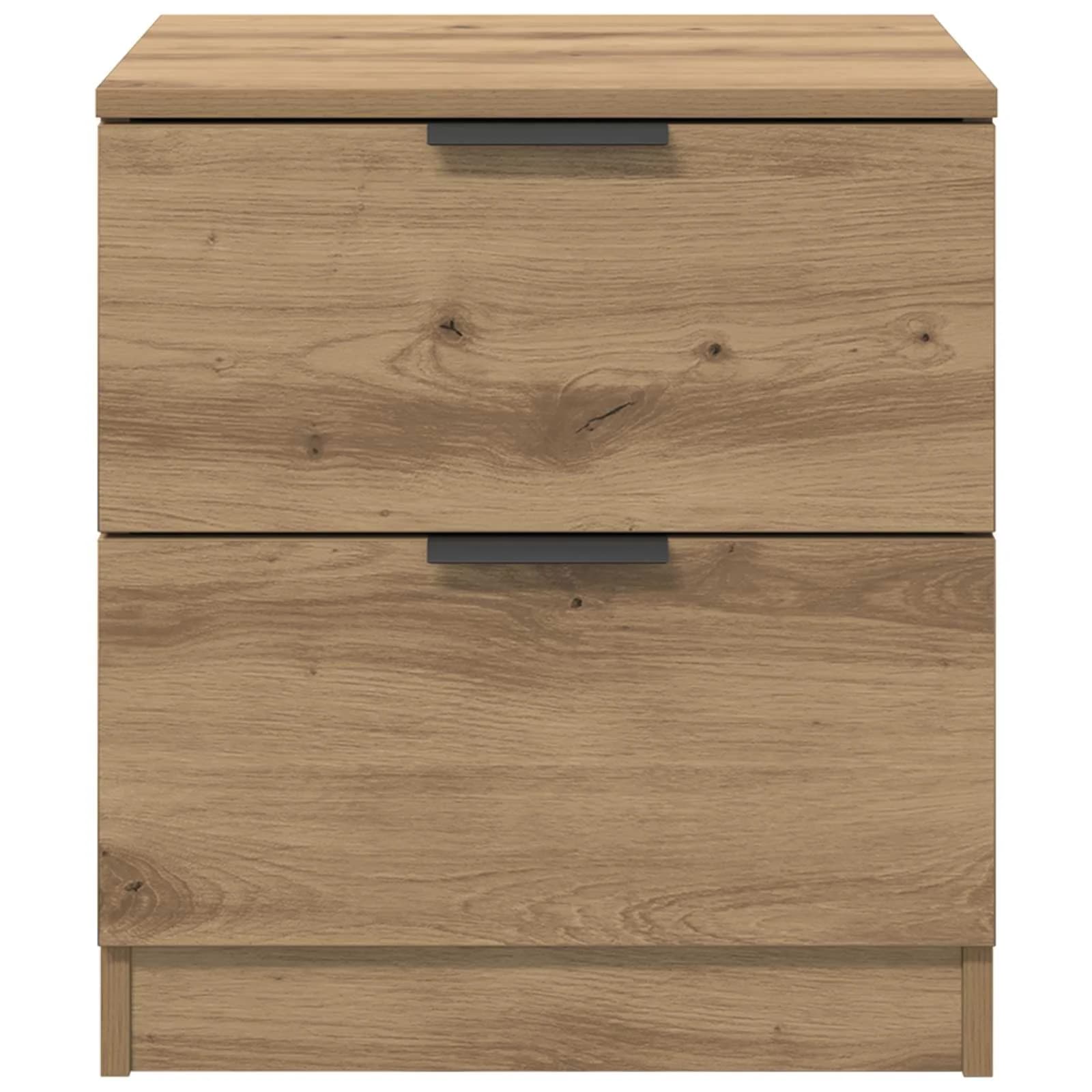 Nočna omarica 2 kos Umetni hrast 45 x 39 x 50cm Inženirski les - slika 7