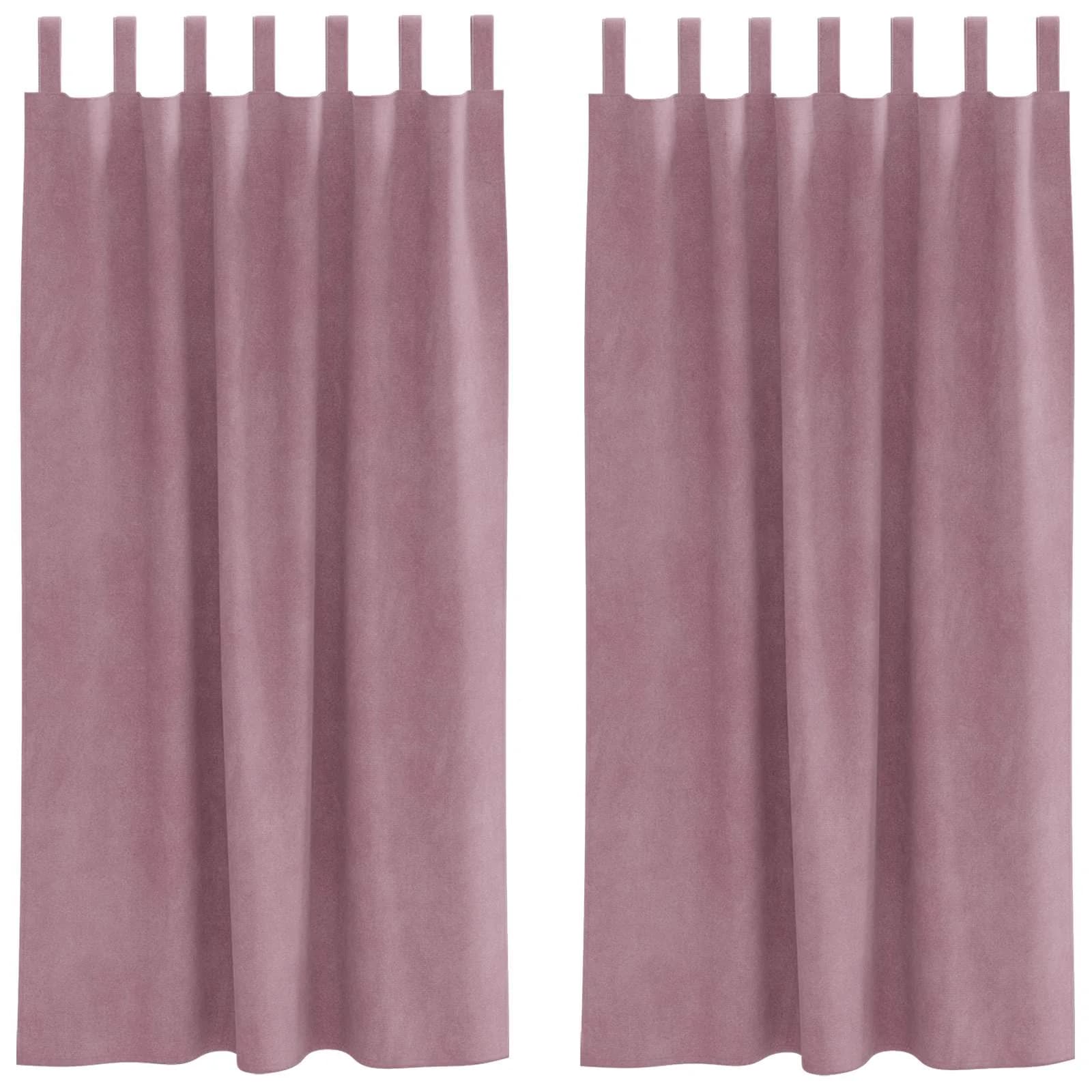 Zatemnitvene zavese 2 kos Temno roza 140 x 175 cm Žamet - slika 2