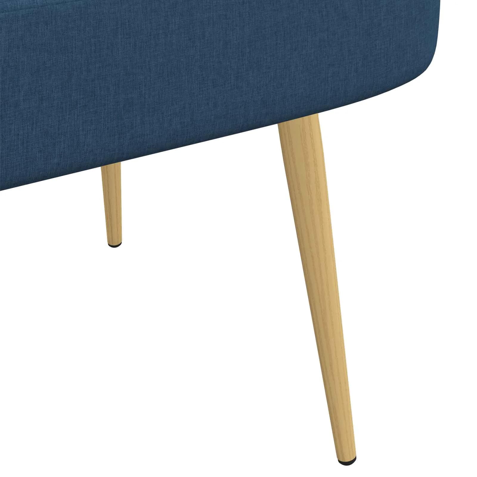 Oblazinjena klop z naslonom Modra 110 x 60 x 76 cm Poliester - slika 6