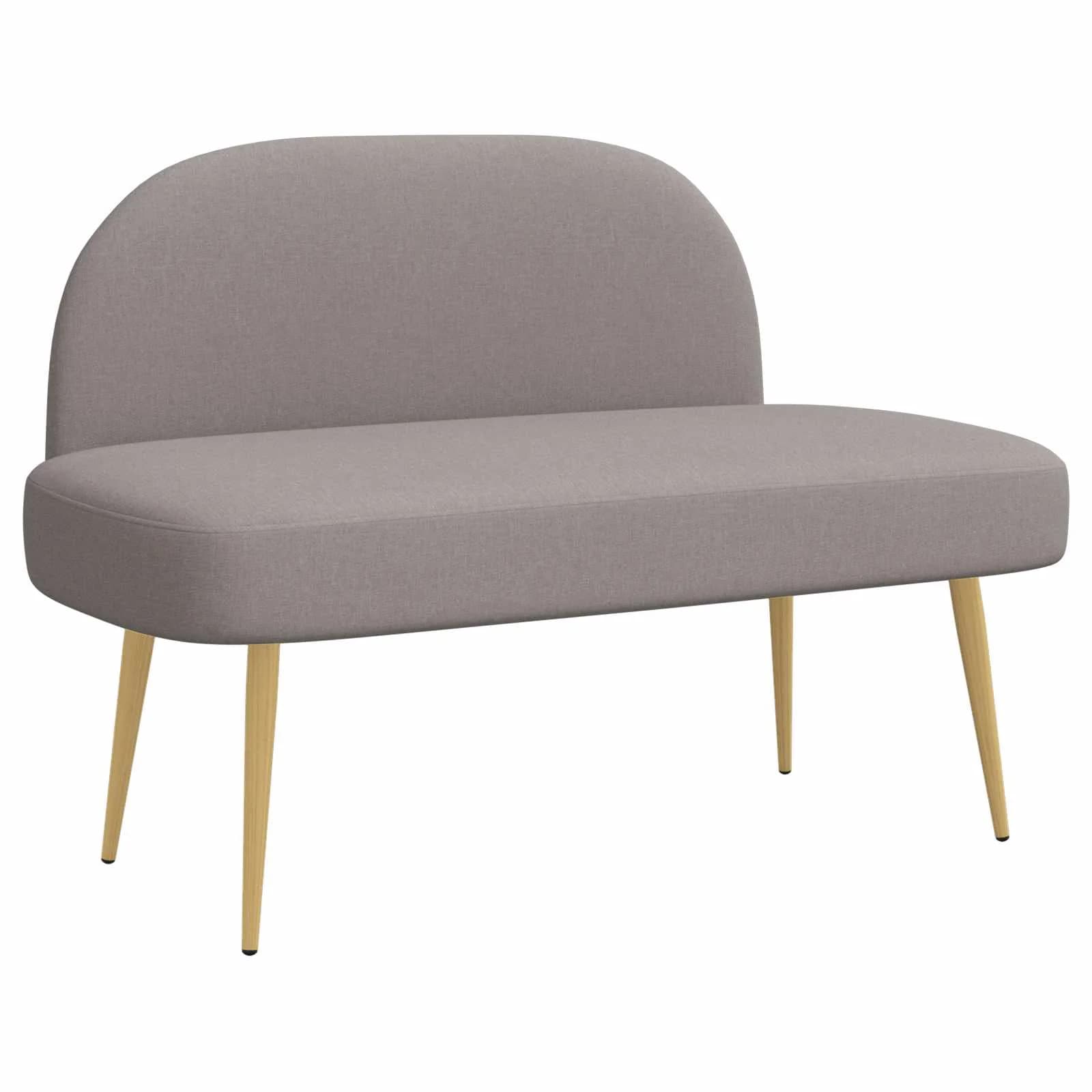 Oblazinjena klop z naslonom Taupe 110 x 60 x 76 cm Poliester - slika 2