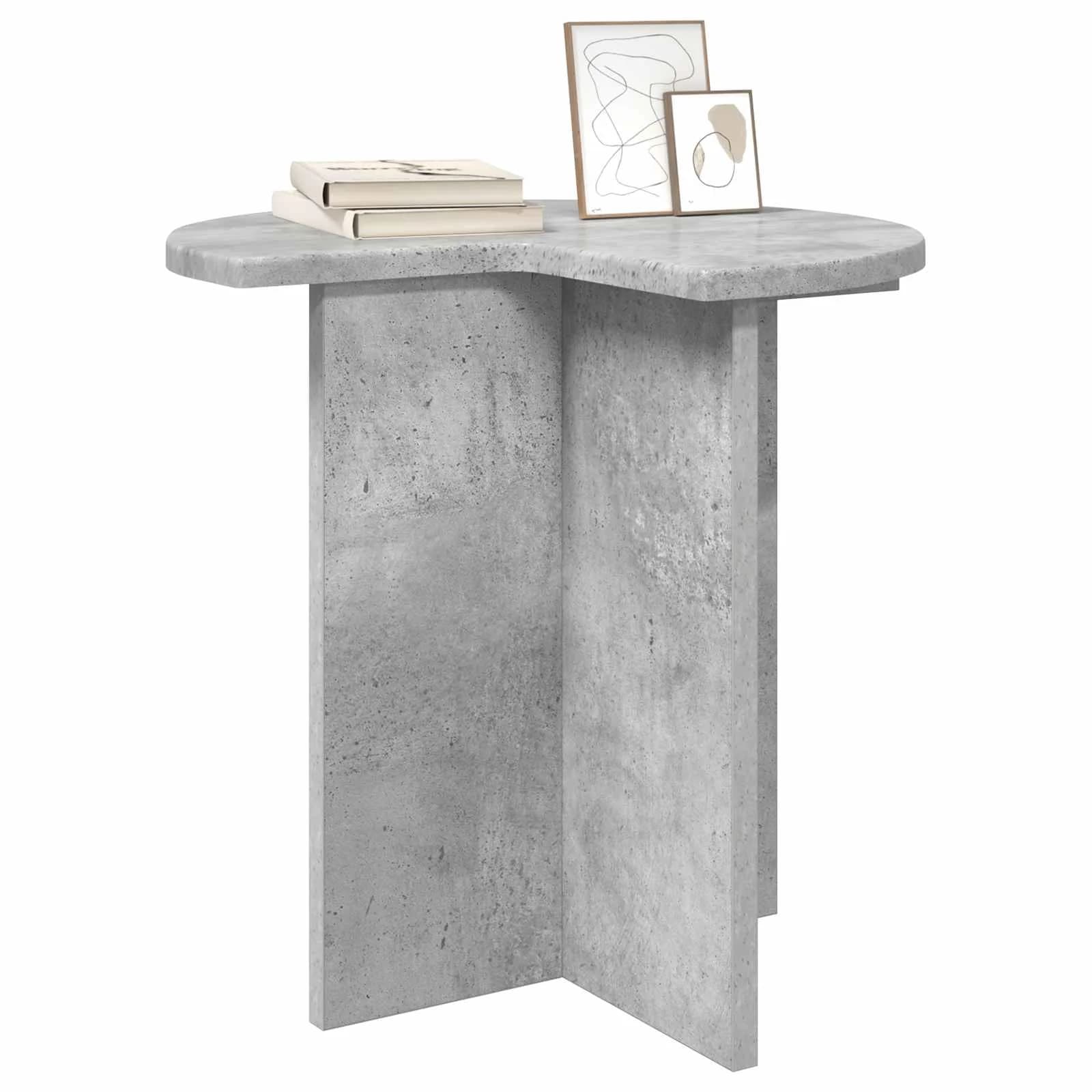 Stranska miza 2 kos Betonsko siva Ø 39 x 38 cm Inženirski les - slika 3