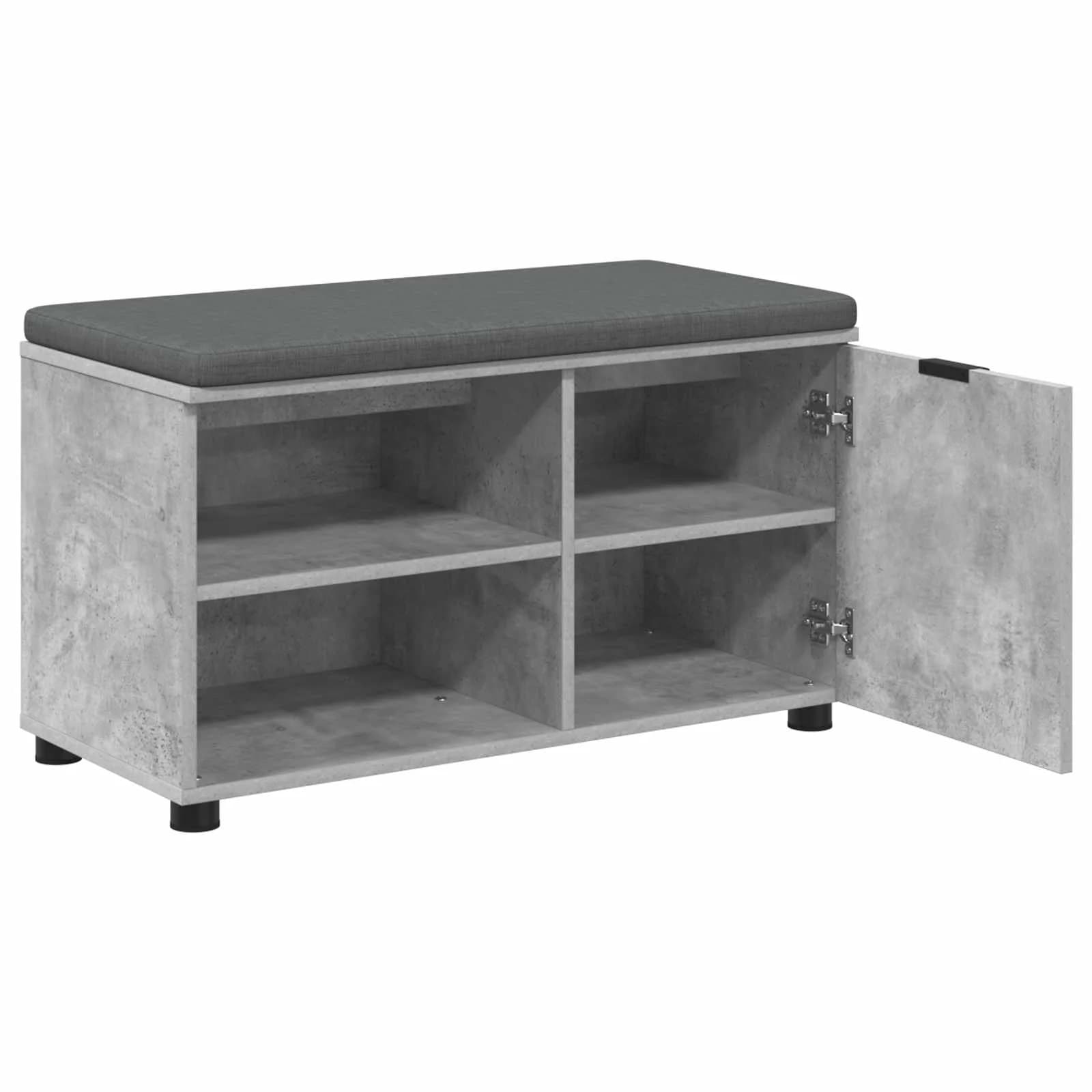 Haldna klop Beton Siva 80 x 38 x 46 cm Oblikovan Les in Tkanina - slika 5