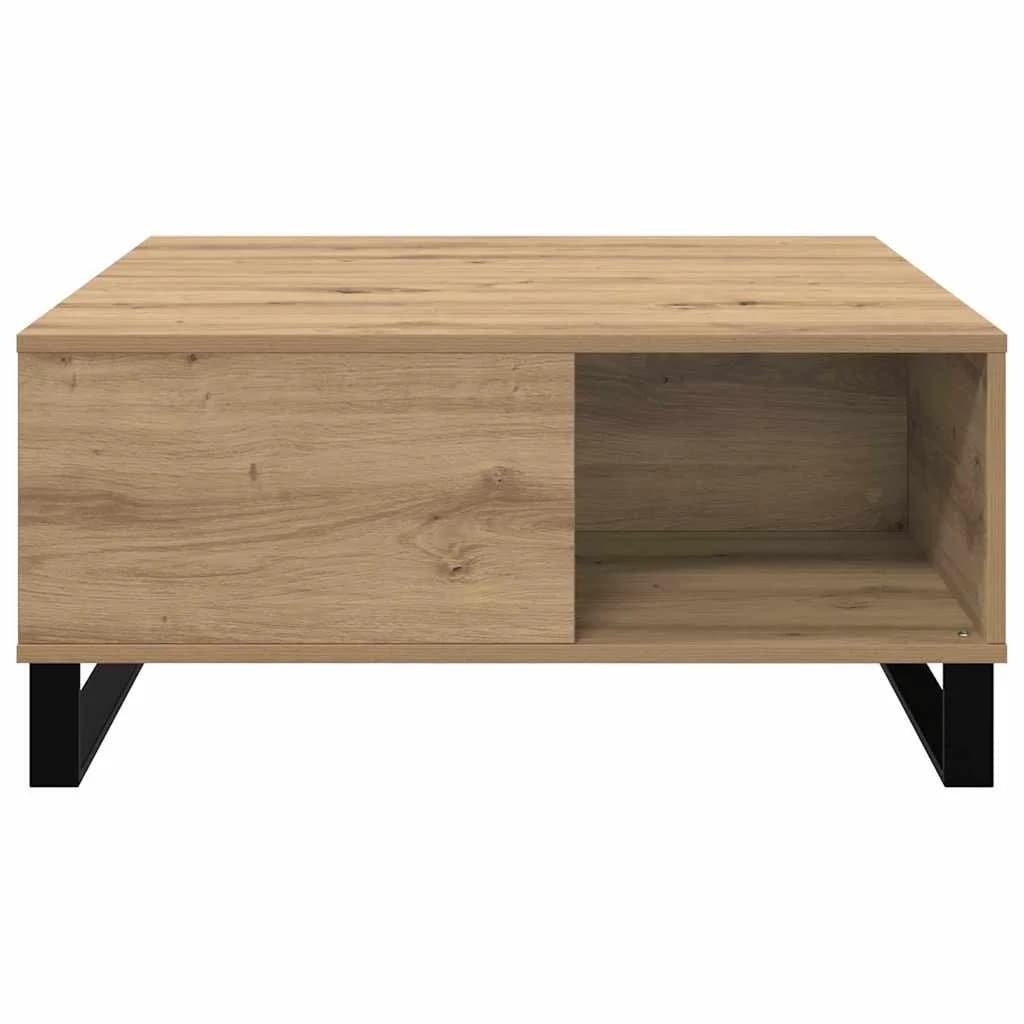 Klubska miza Umetni hrast 80 x 80 x 36,5 cm Inženirski les - slika 5