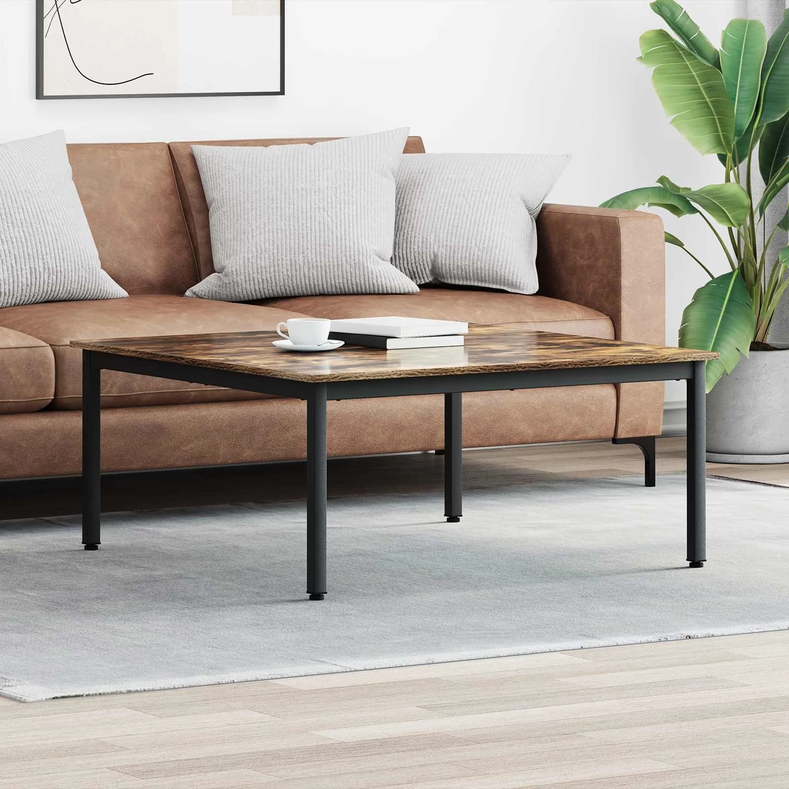 Klubska miza Dimni hrast 100 x 100 x 45 cm Inženirski les