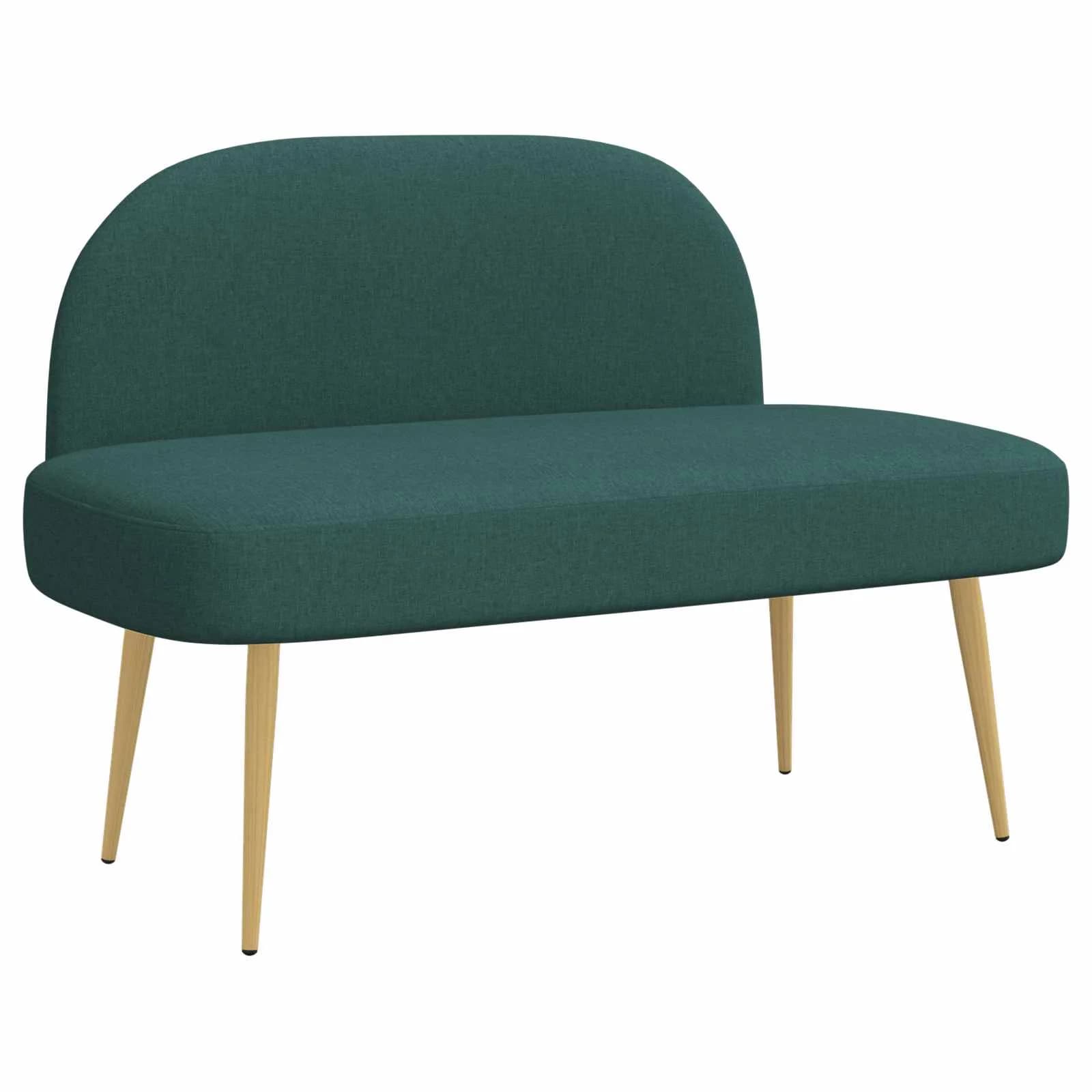 Oblazinjena klop z naslonom Temno zelena 110 x 60 x 76 cm - slika 2