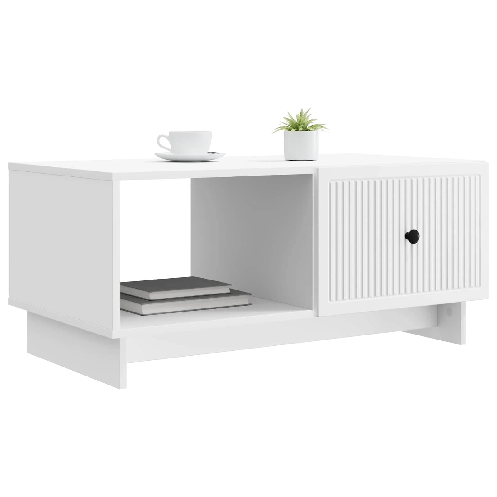 Klubska miza Bela 90 x 50 x 40 cm Inženirski les - slika 3