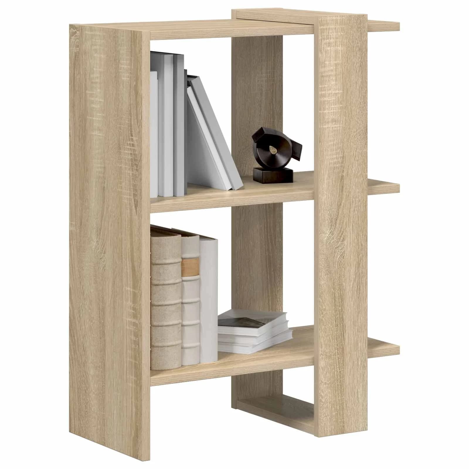 Knjižna polica 2 nivojev 52 x 25 x 71,5 cm Inženirski les - slika 3
