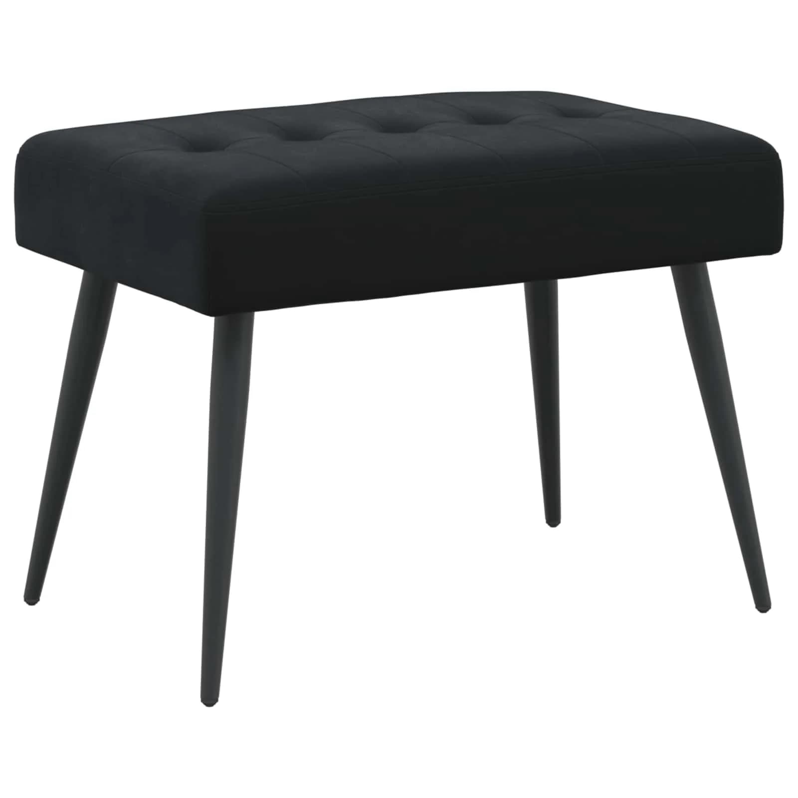 Klop s gumbnim oblazinjenjem Črna 60 x 40 x 45 cm Žamet - slika 2