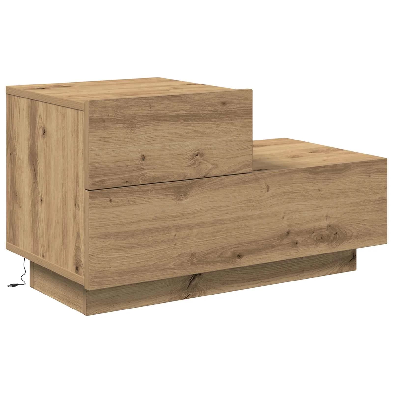 Nočna omarica Umetni hrast 70 x 36 x 40,5 cm Inženirski les - slika 2