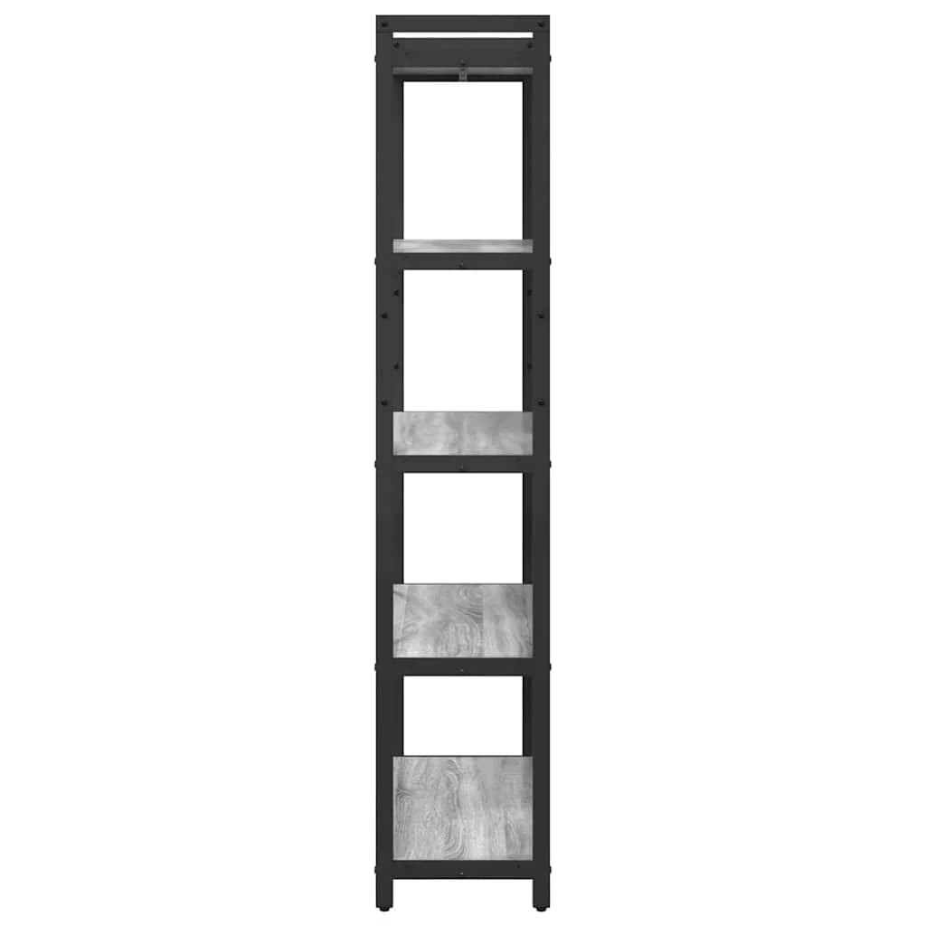 Knjižna polica 80 x 30 x 155 cm Inženirski les Siva sonoma - slika 6