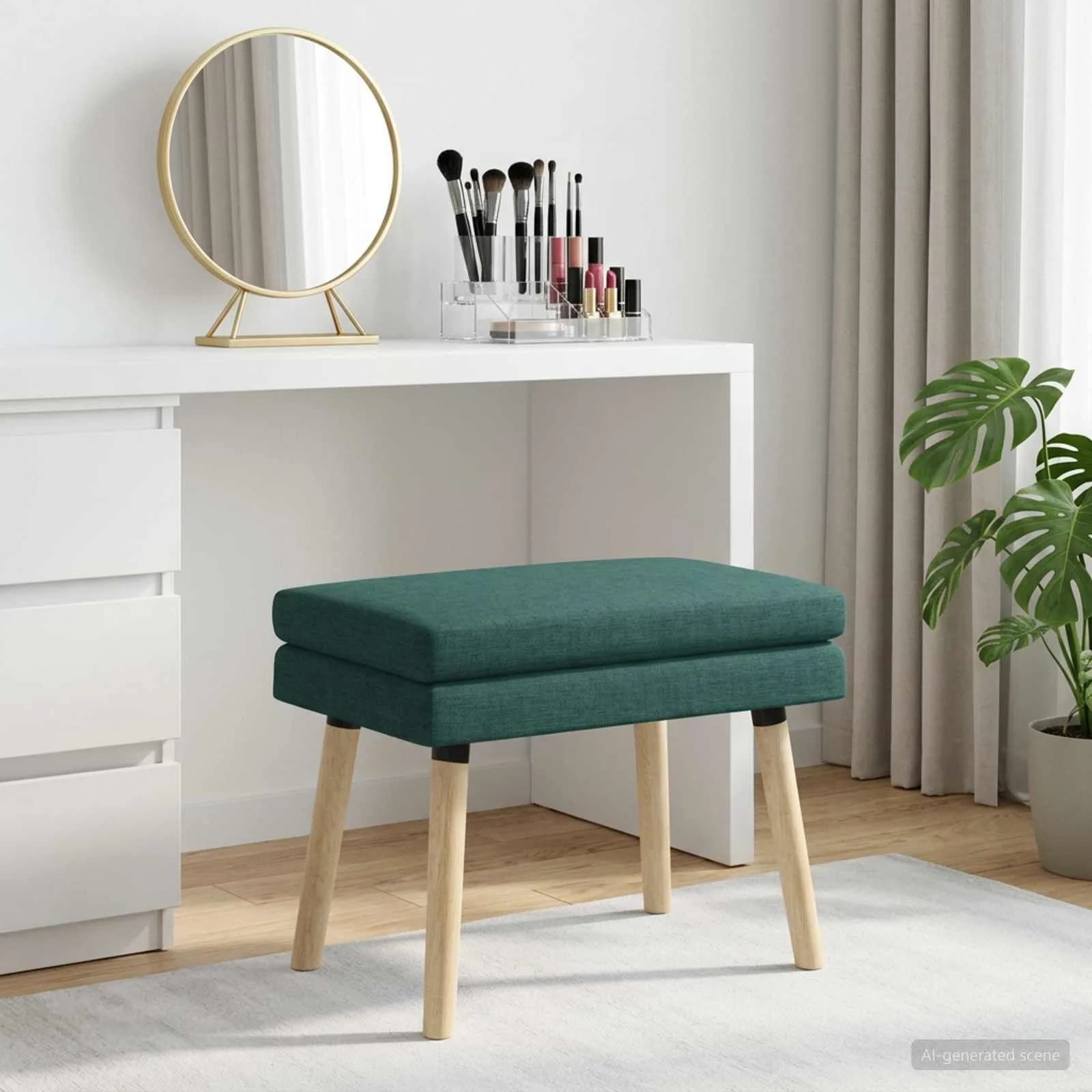 Dvojna klop Temno zelena 60 x 40 x 46 cm Blago
