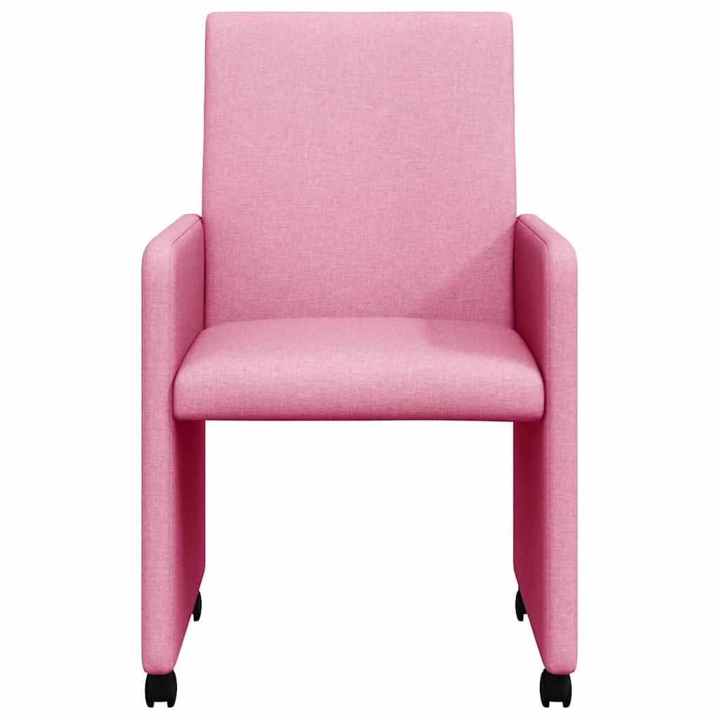 Jedilni stoli s kolesi 2 kos blago Roza 57 x 66 x 94 cm - slika 4