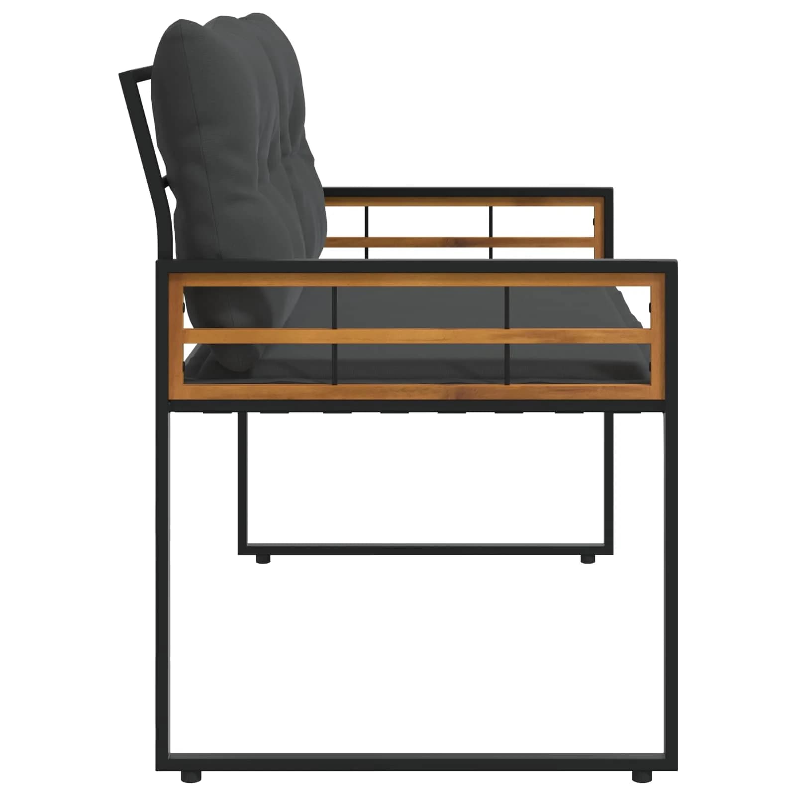 Lesena ležajna klop z blazino Zatemnjeno siva 114 x 55 x 77 cm - slika 5