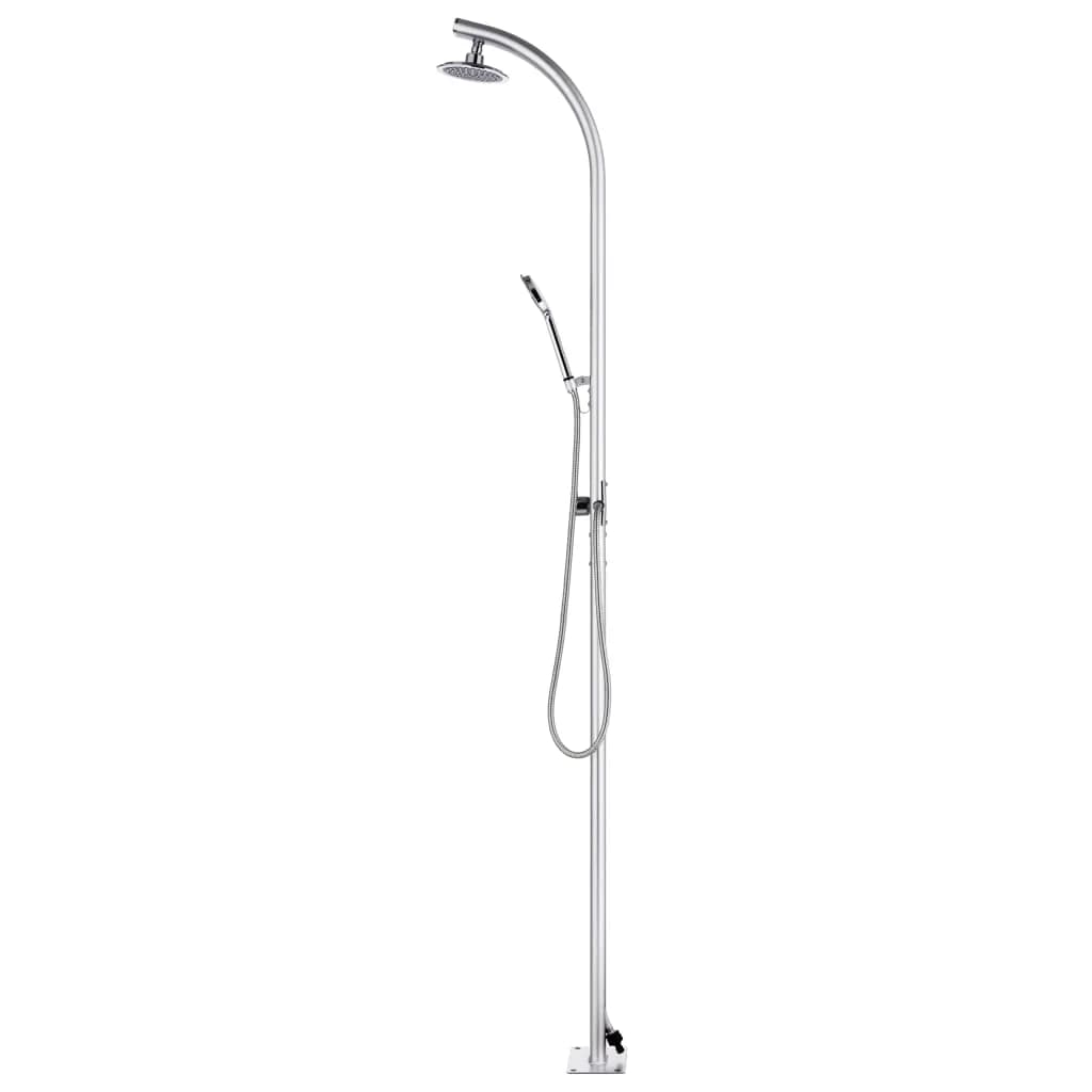 Vrtni tuš z rjavim podstavkom 220 cm aluminij - slika 4
