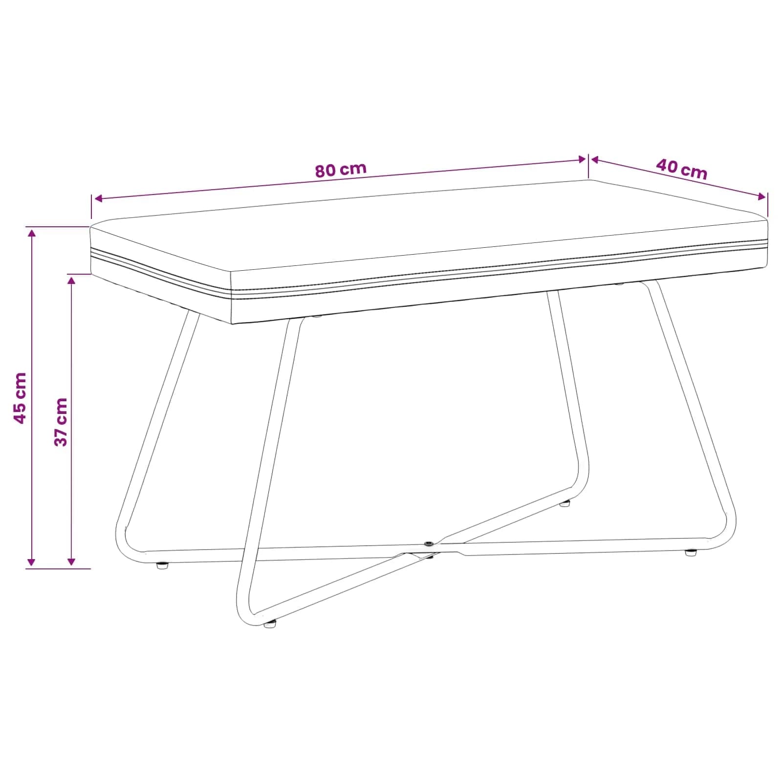 klop Morsko zelena 80 x 40 x 45 cm Žamet - slika 9