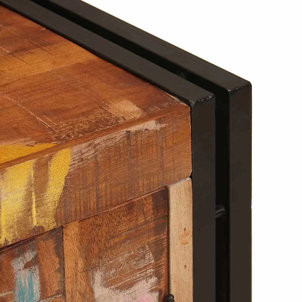 Nočna omarica večbarvno 66 x 35 x 76 cm trden predelan les - slika 9