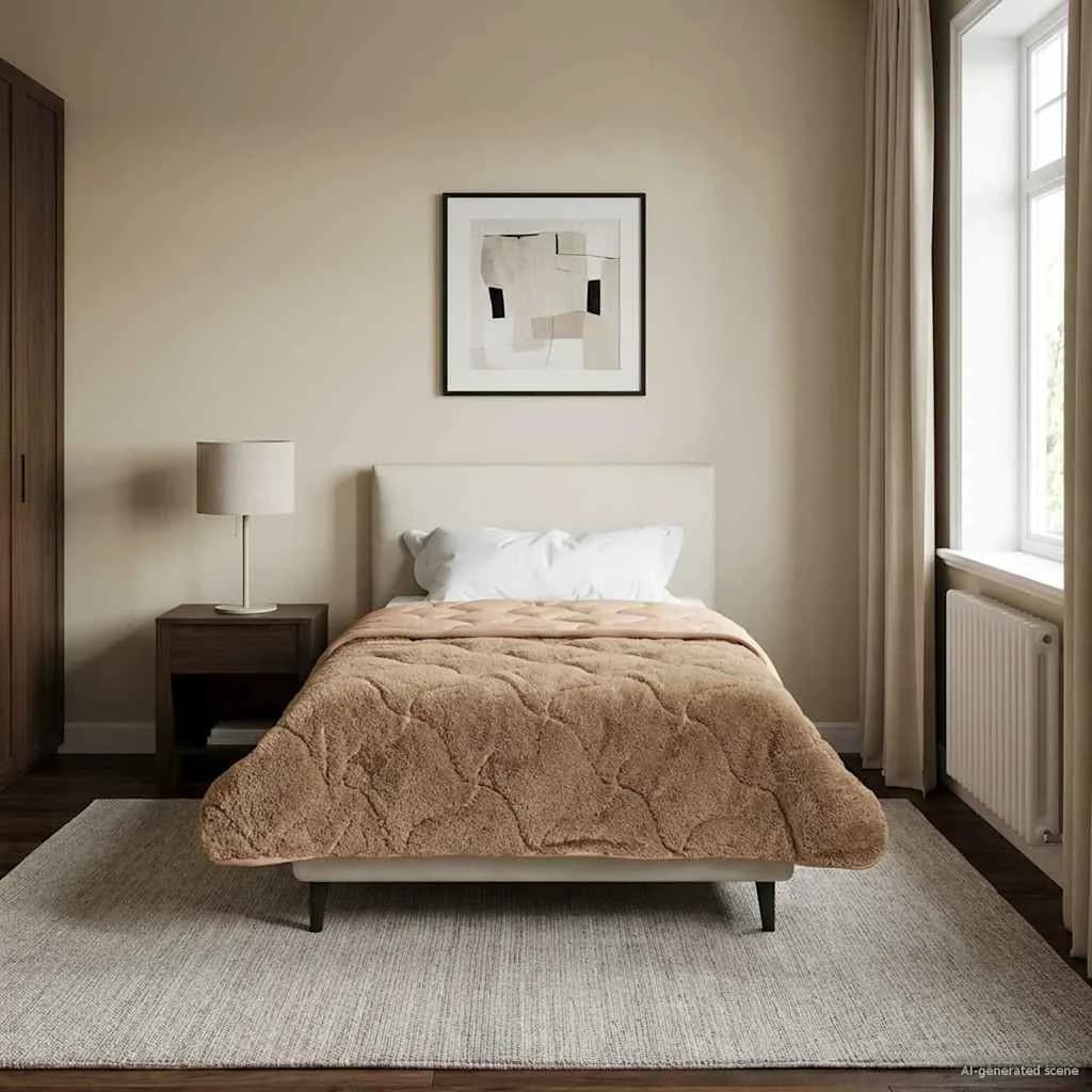 Zimska posteljnina Taupe 140 x 220 cm Mikrofibra in Teddy flis - slika 4