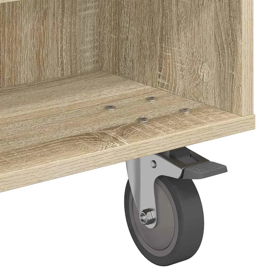 Stranska miza s kolesi Sonoma hrast 90 x 50 x 30 cm - slika 8