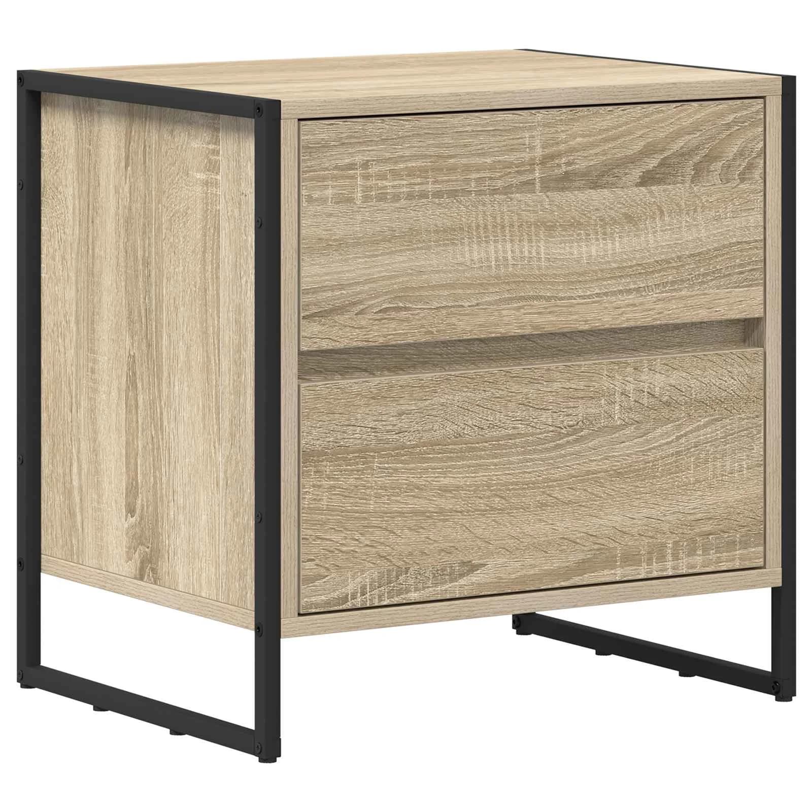 Nočna omarica 2 kos Sonoma 50 x 39.5 x 50 cm Inženirski les - slika 5