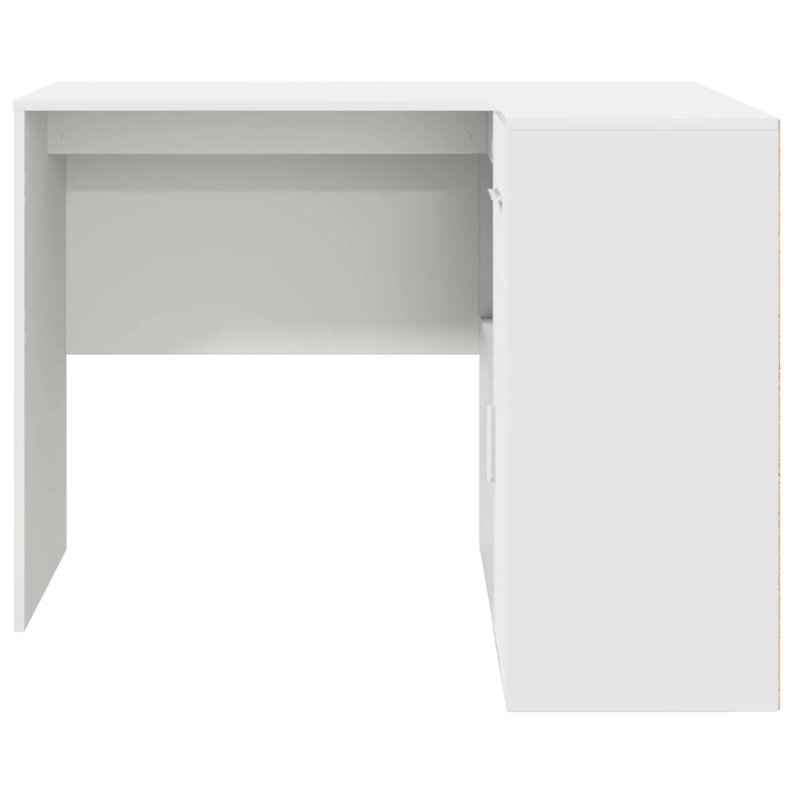 Kotniška miza s predalom Bela 102 x 88 x 75 cm - slika 8