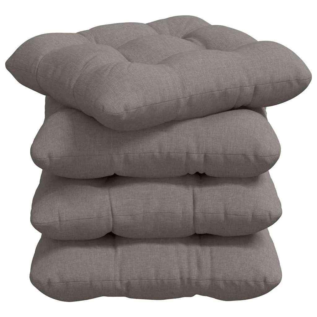Sedežne blazine 4 kos Blago Taupe 40 x 40 x 12 cm - slika 2