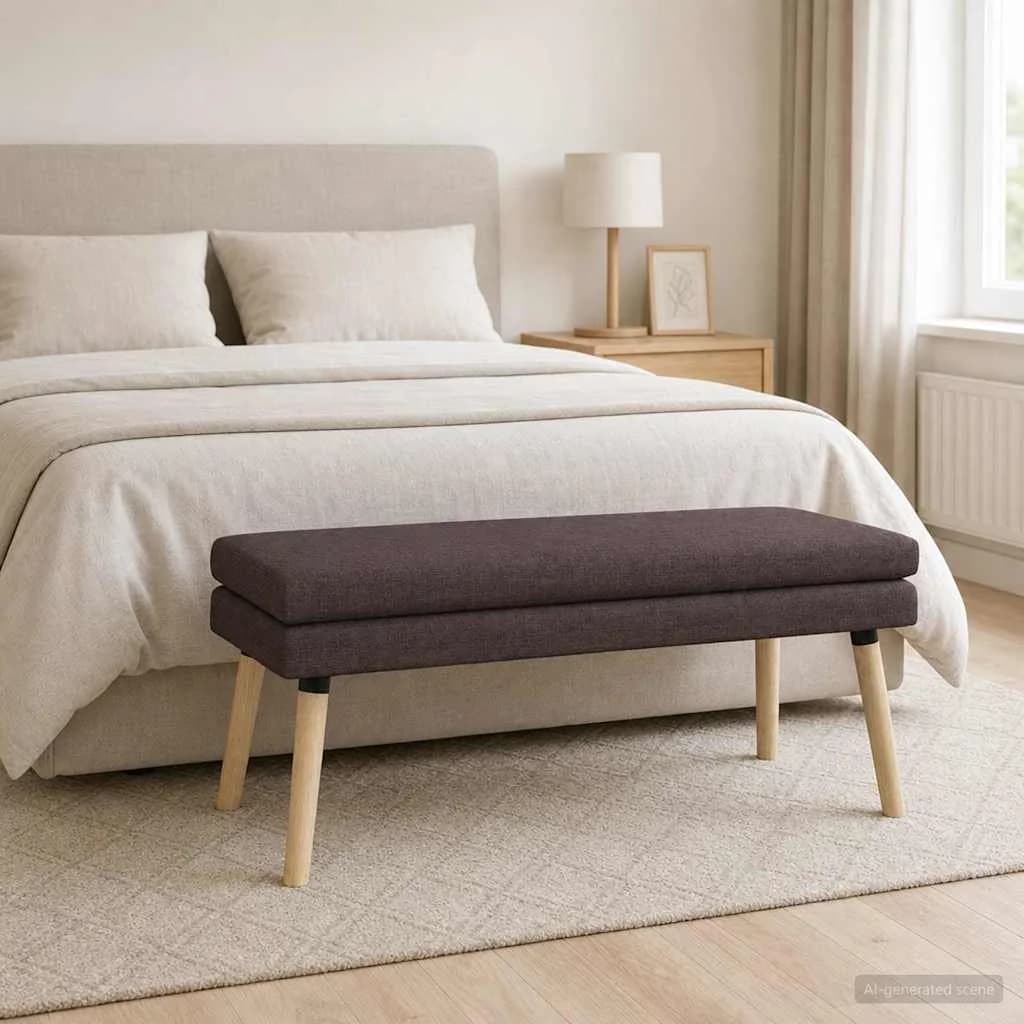 Dvojna klop Temno rjava 110 x 40 x 47 cm Blago