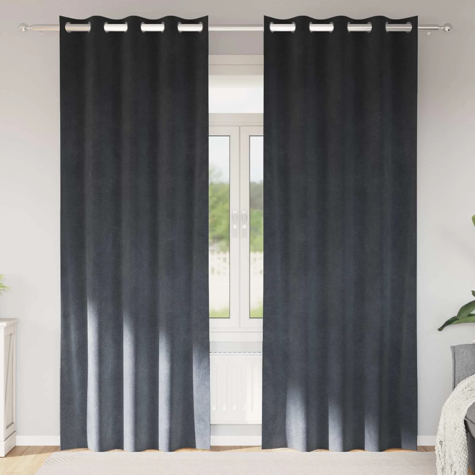 Zatemnitvene zavese 2 kos Svetlo siva 140 x 260 cm Žamet