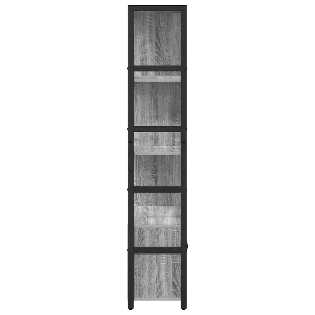 Knjižna polica 80 x 30 x 155,5 cm Inženirski les Siva sonoma - slika 7