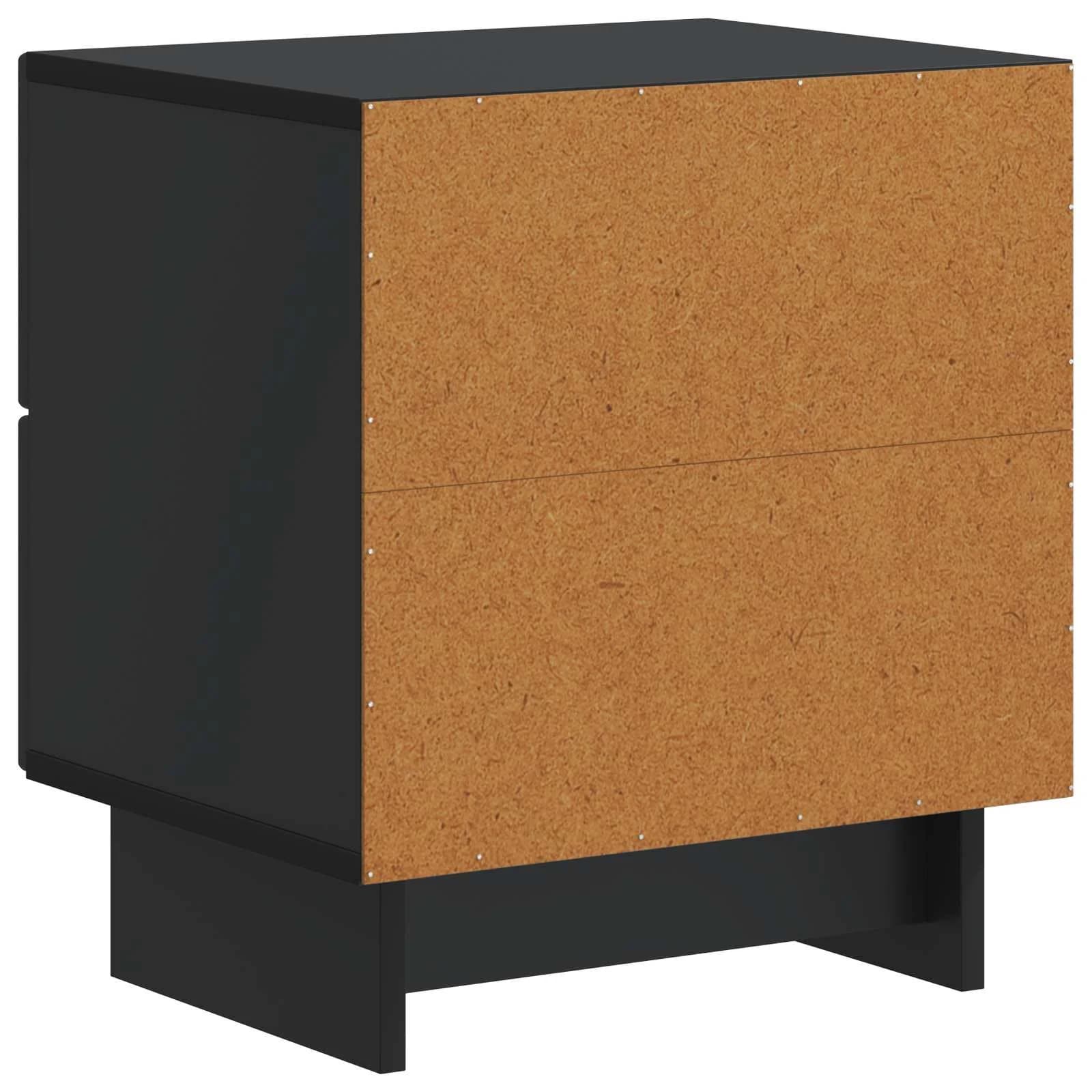 Nočna omarica 2 kos Črna 43 x 34,5 x 47,5 cm Inženirski les - slika 9