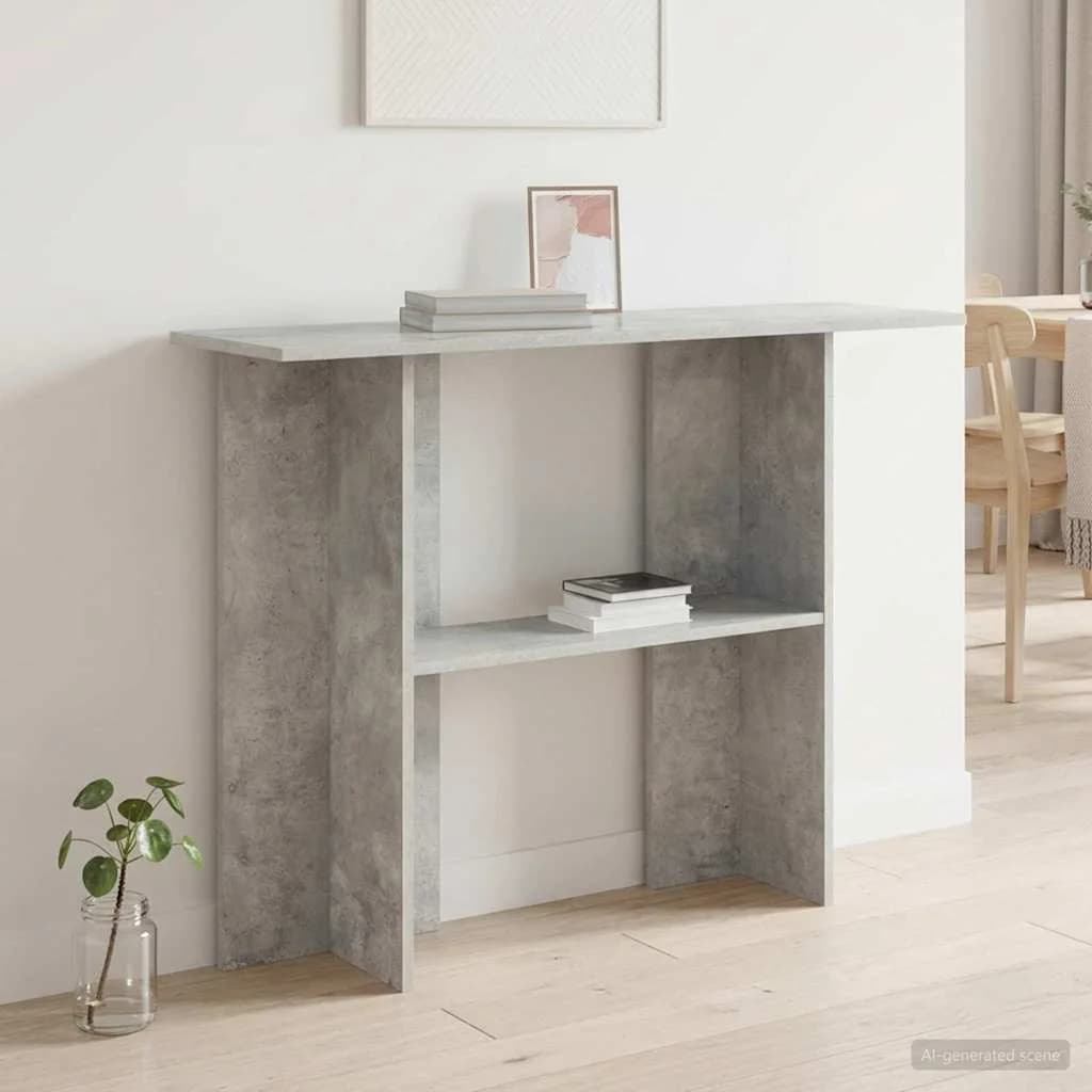 Konzolna miza Betonsko siva 100 x 30 x 75 cm Inženirski les