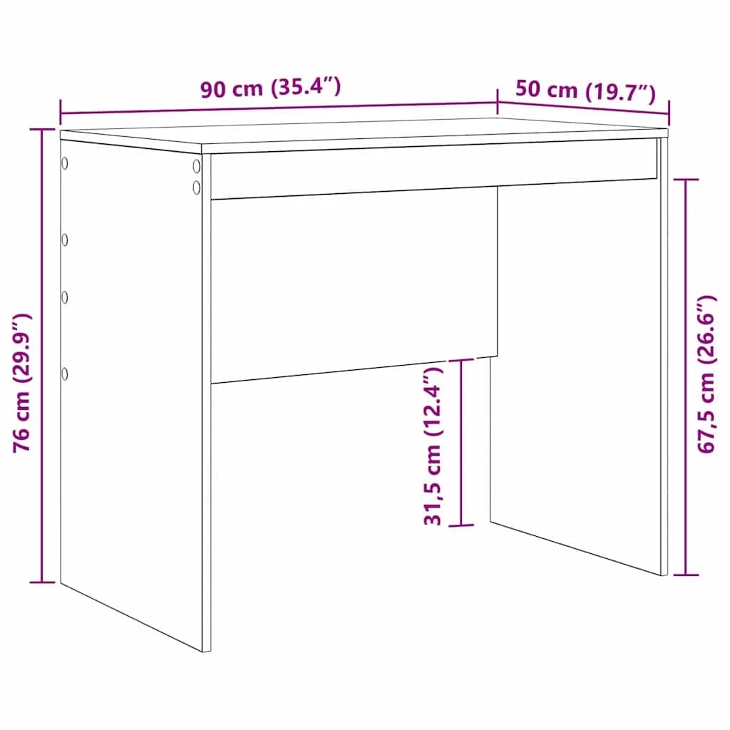 Miza Umetni hrast 90 x 50 x 76 cm - slika 10