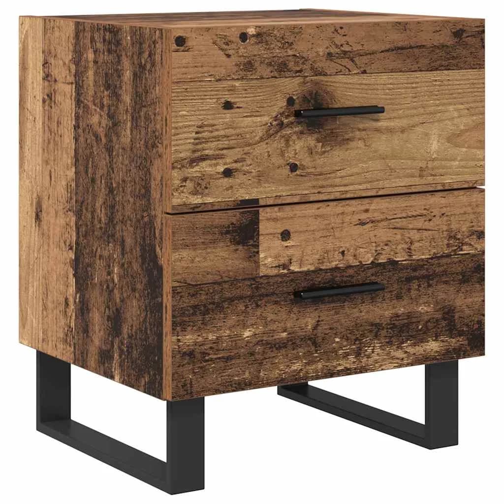 Nočna omarica 2 kos Staro les in črna 40 x 35 x 47,5 cm - slika 6