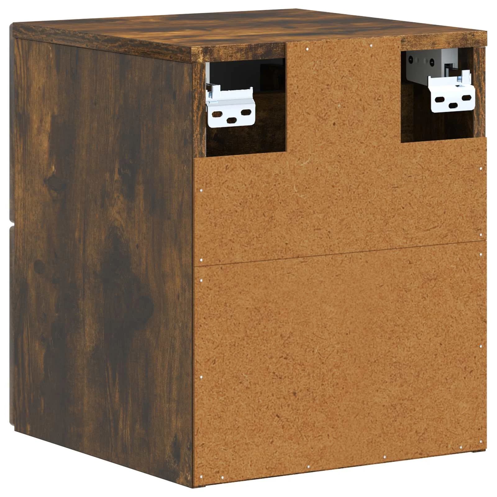 Stenski nočni omarici 2 kos Dimljen hrast 33 x 34,5 x 40 cm - slika 9