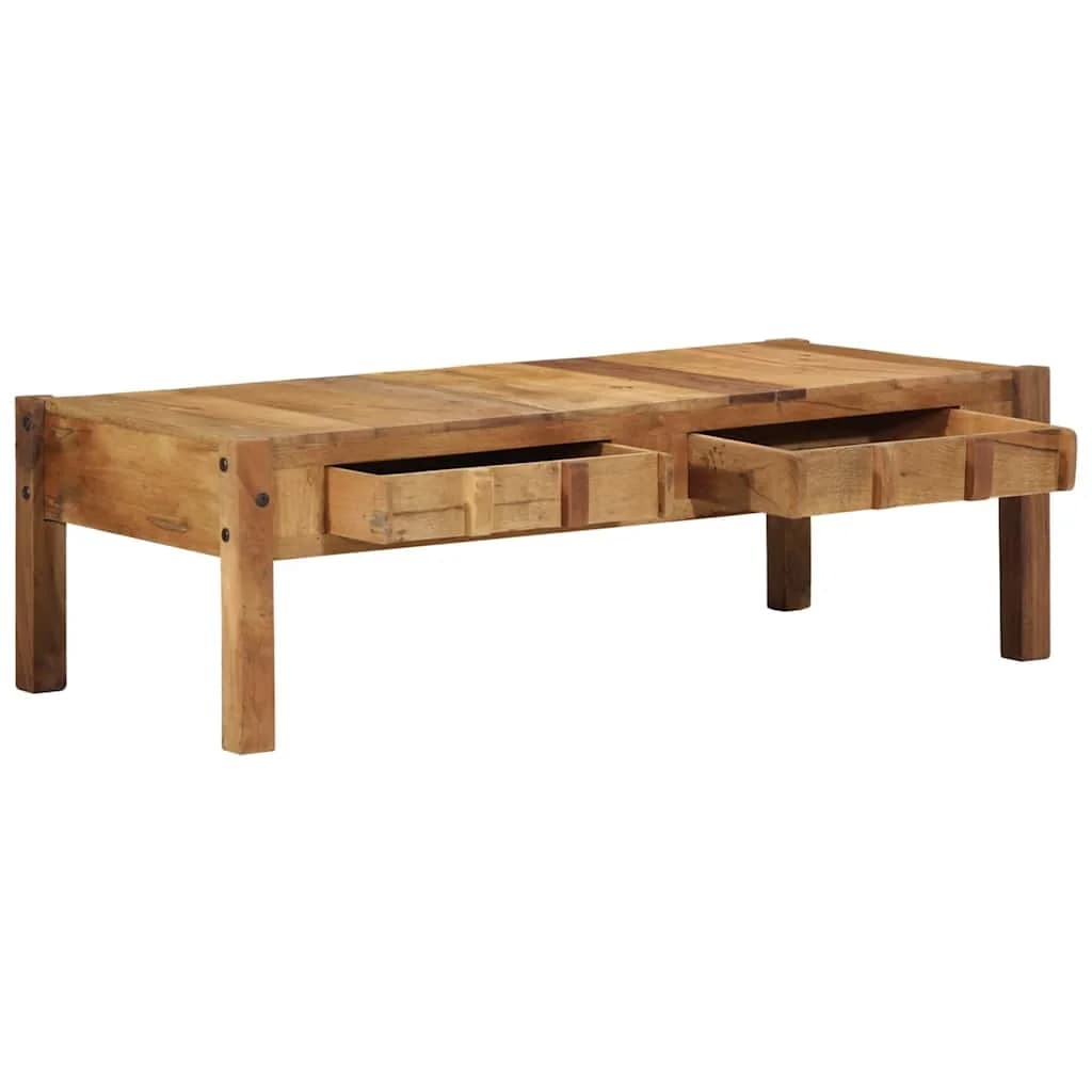 Klubska miza Rjava 110 x 54 x 35 cm Trdna obnovljena les - slika 3