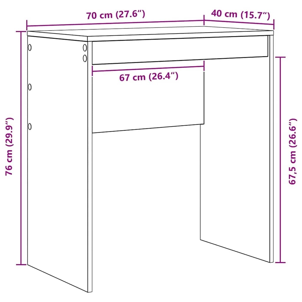 Miza Bela 70 x 40 x 76 cm - slika 12