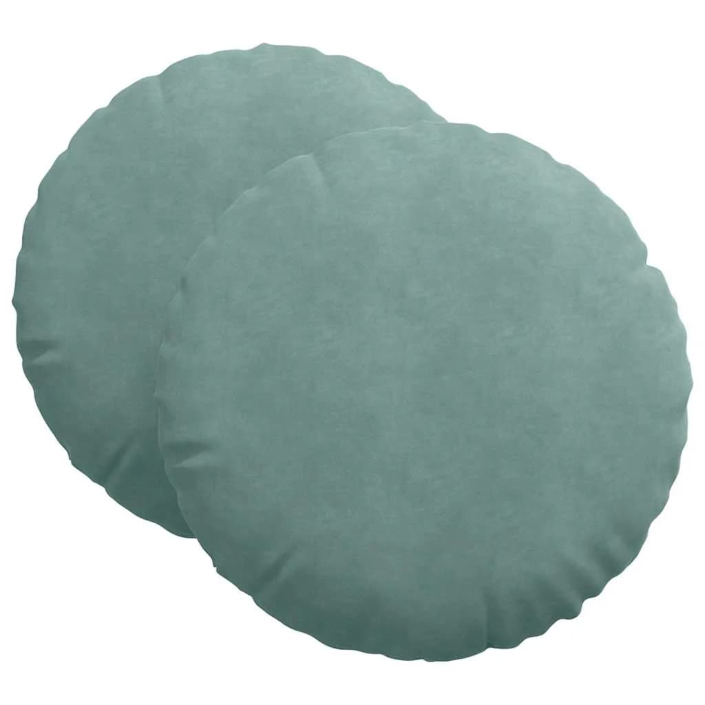 Sedežne blazine 2 pcs Morsko zelena Ø 40 x 13 cm Žamet - slika 2