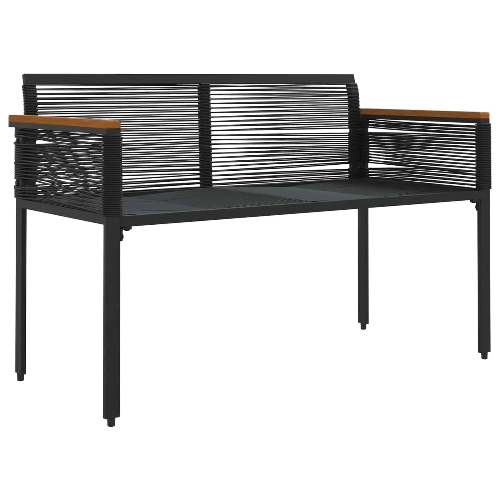 Zunanja klop z blazino Črna 117 x 54 x 74.5 cm poli ratan - slika 4