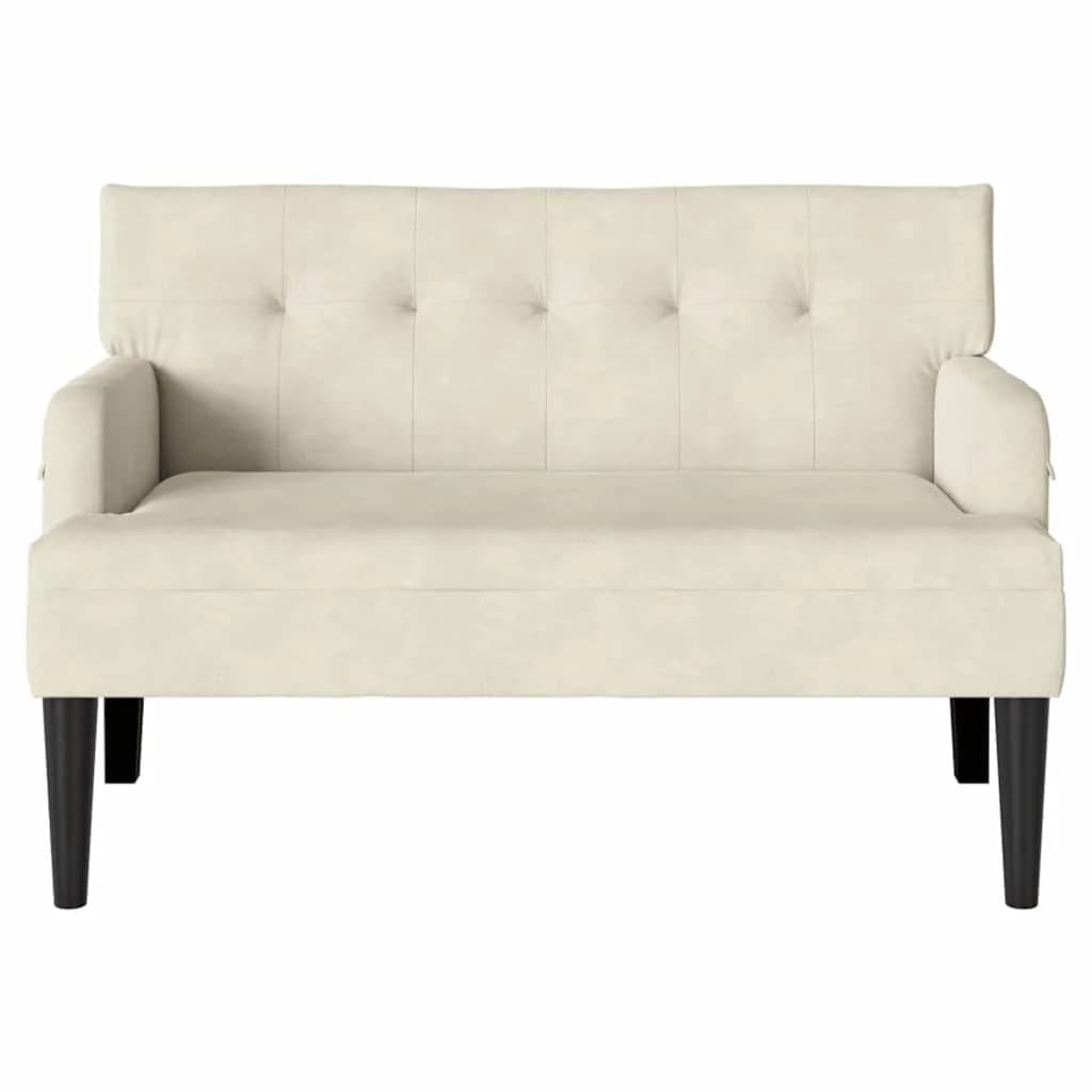 Chesterfield klop krema 112 x 65,5 x 75 cm Žamet - slika 4