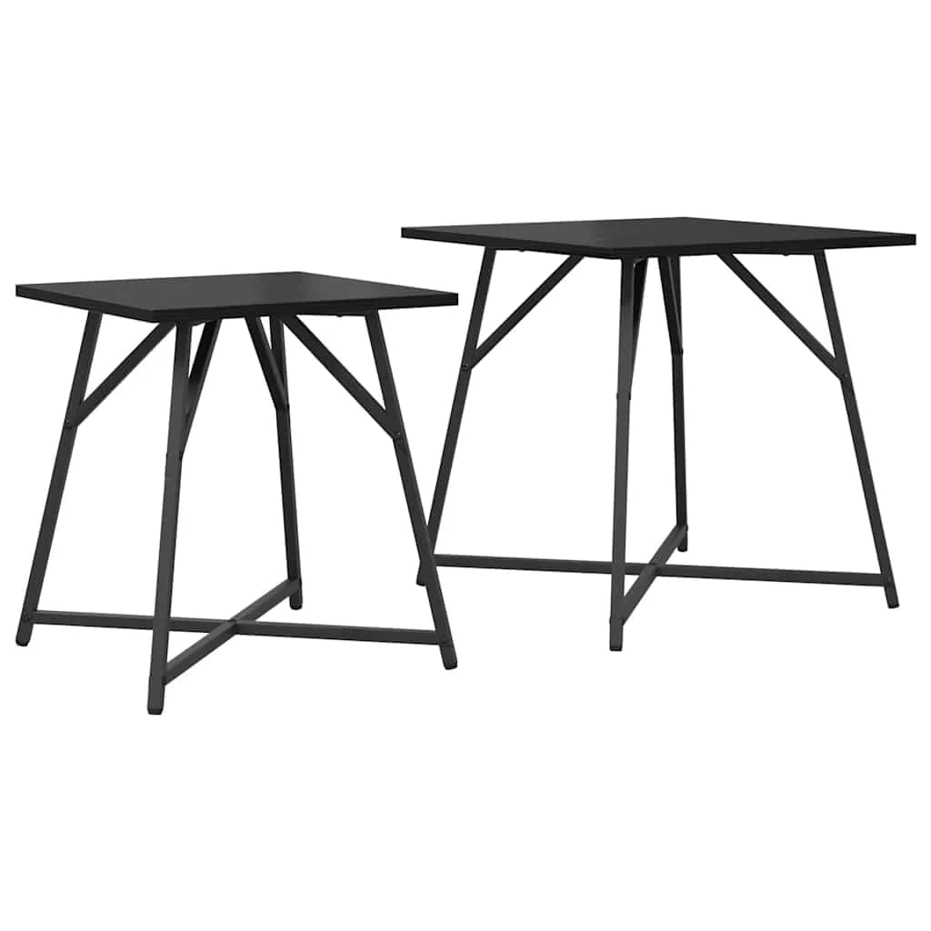 Komplet stranskih mizic 2 kos Črna Orehovina 50 x 50 x 50 cm - slika 2