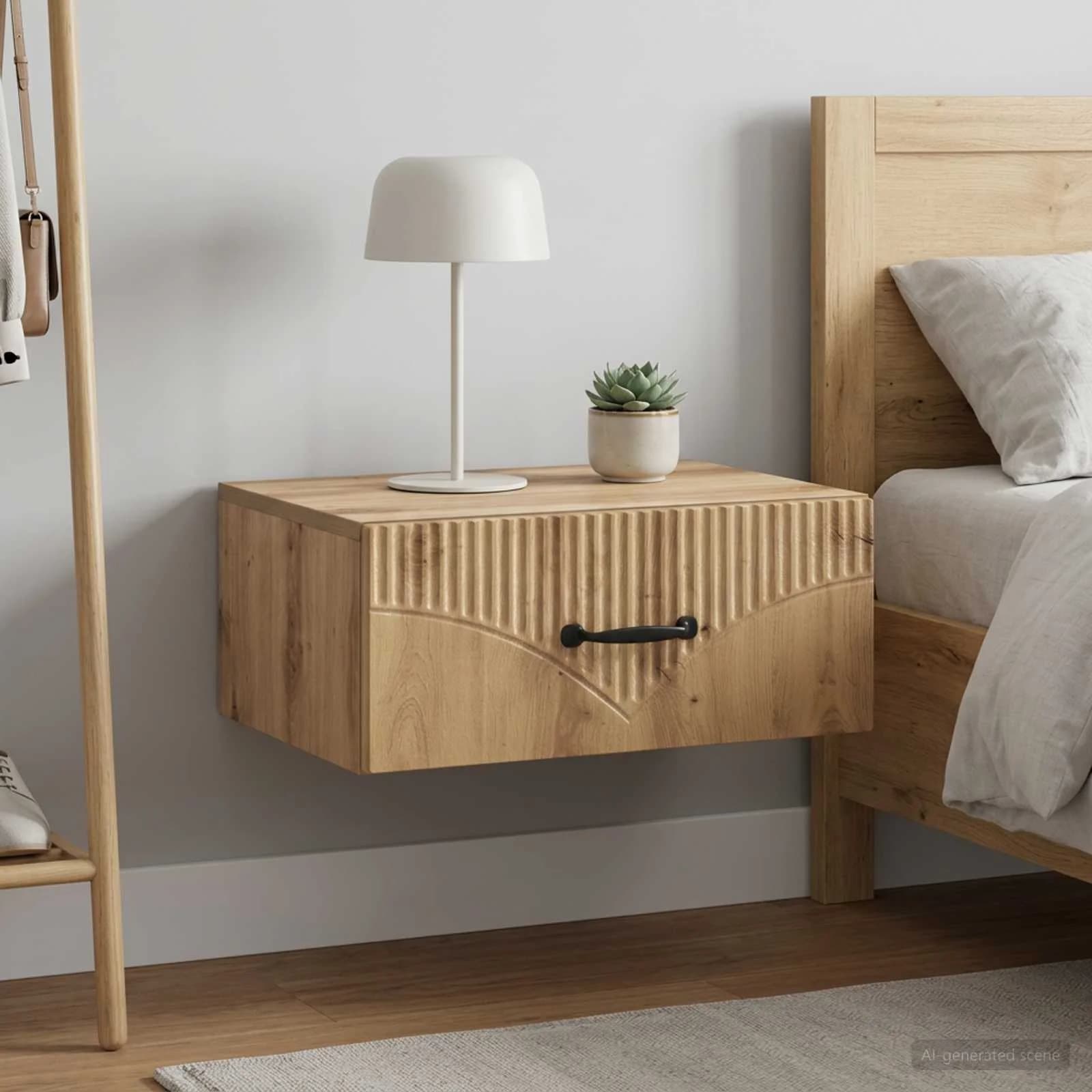 Stenski nočni omarici 2 kos Artisan hrast 49 x 34,5 x 20 cm